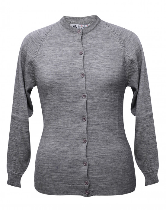 Women pure wool sweater light weight grey